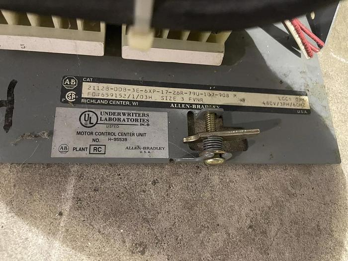Used Allen Bradley 2100 Series Bucket Size 3 Fusible Motor Control 509-D0D 120 V S-41