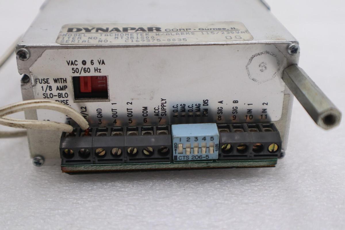 Used DYNAPAR TACHOMETER MTJR1500 #K-2251