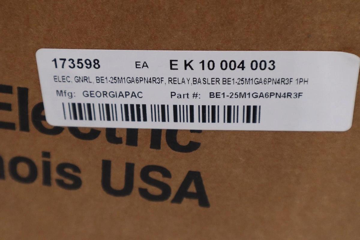 Used NEW IN BOX BASLER ELECTRIC BE1-25/ BE1-25M1GA6PN4R3F STOCK G277