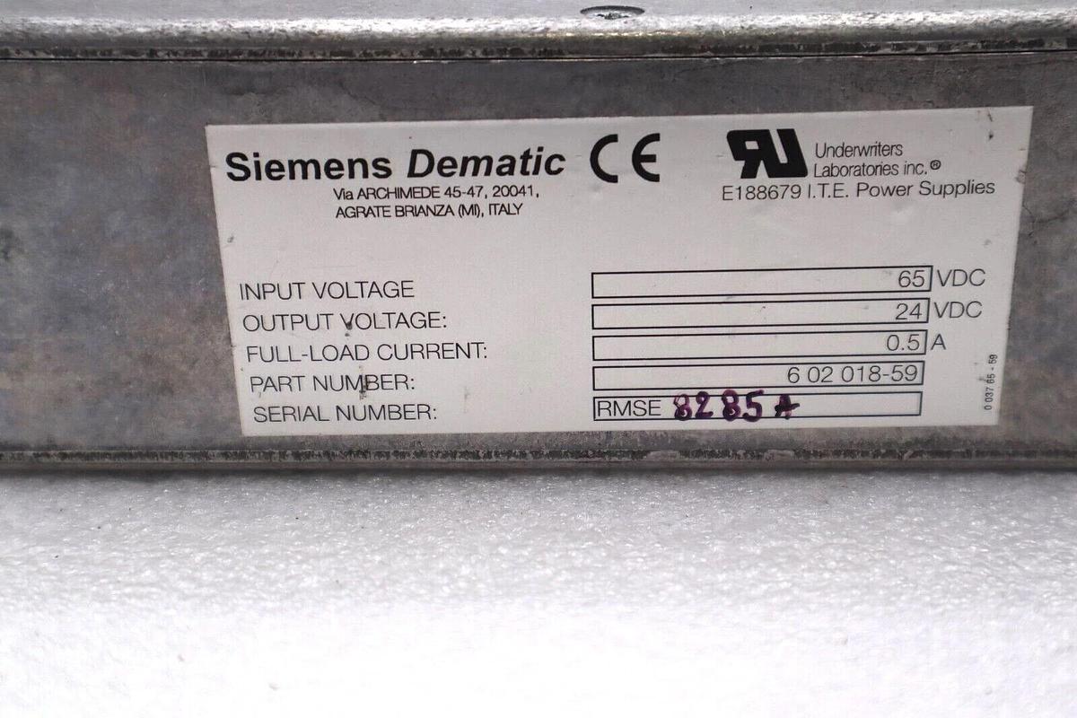 Used SIEMENS DEMATIC POWER SUPPLIES TRANSFORMER #L-373