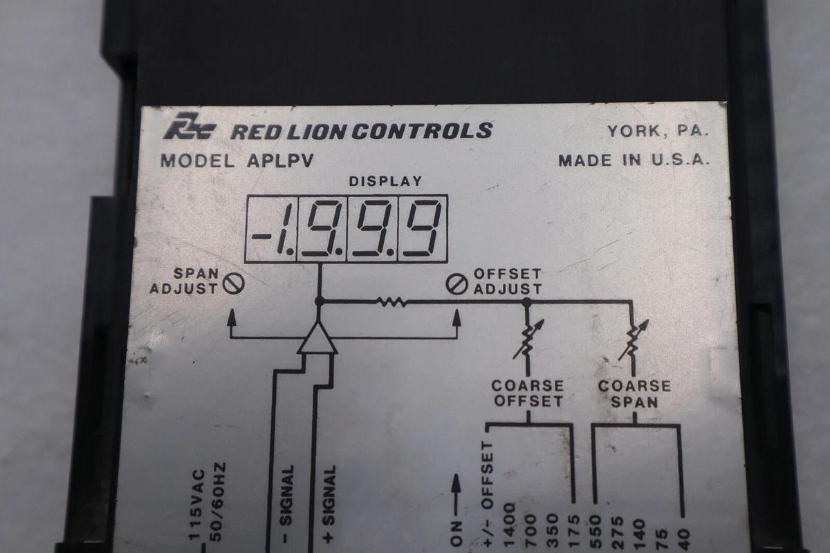 Used RED LION CONTROLS MODEL APLPV PROCESS VOLTMETER 115VAC 50/60Hz STOCK L-555-C