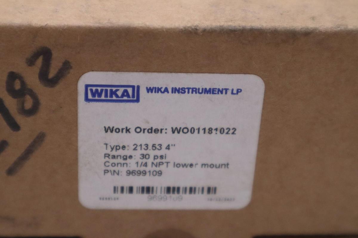 New Wika Type 213.53 4" Gauge 30psi 1/4" NPT LM 9699109 - STOCK GF599A