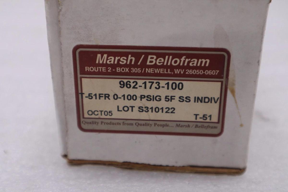 NEW OPEN BOX Marsh Bellofram 962-173-100 Pressure Regulator 962173100 STK K324A
