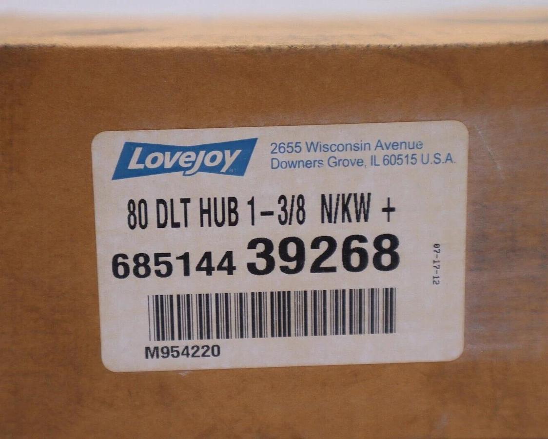 LoveJoy 68514439268 80 DLT HUB 1-3/8 N/KW + Triangular New Open Box #3556