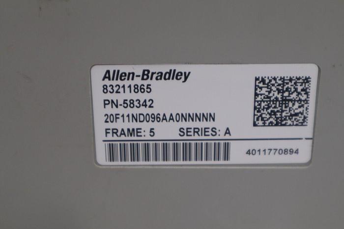 Used Allen Bradley 20F11ND096AA0NNNNN /A PowerFlex 753 AC Drive 480V/96A/75HP #998C