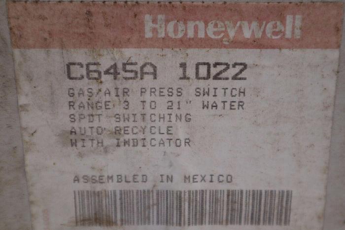 HONEYWELL C645A1022 GAS/AIR PRESS SWITCH STOCK #4357