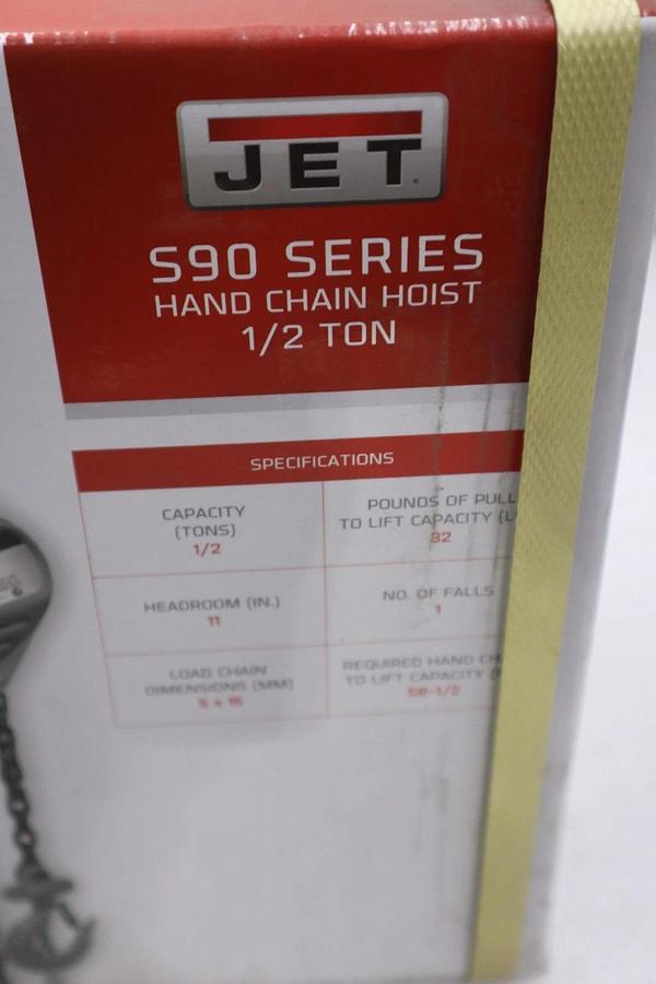 Used JET® S90 Series Manual Chain Hoist 1/2 Ton, 15 Ft. Lift - STOCK GF454