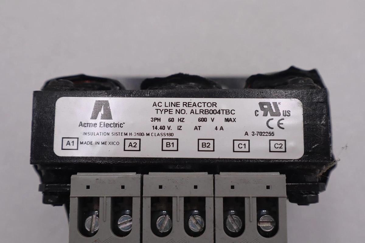 Used ACME ELECTRIC ALRB004TBC AC LINE REACTOR 3PH 60HZ 600V STOCK #2510