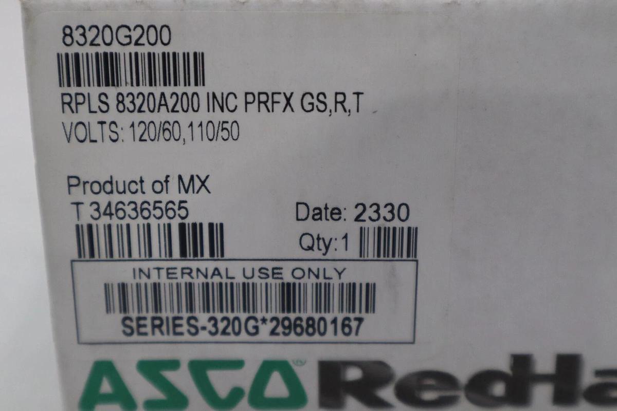 Used NEW  ASCO 8320G200 3-Way  STAINLESS SOLENOID VALVE 1/4" 120Vac STOCK G23A