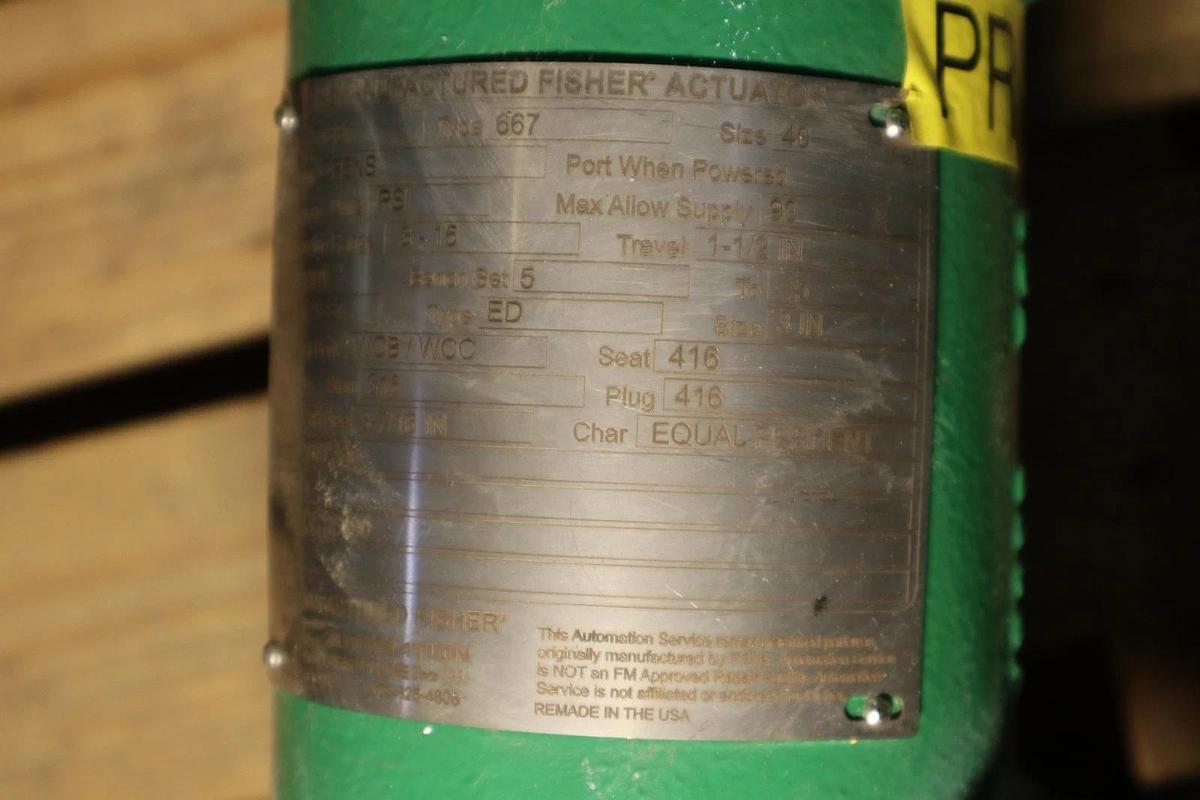 Used Fisher Control Valve Size 40 With 667 Pneumatic Actuator