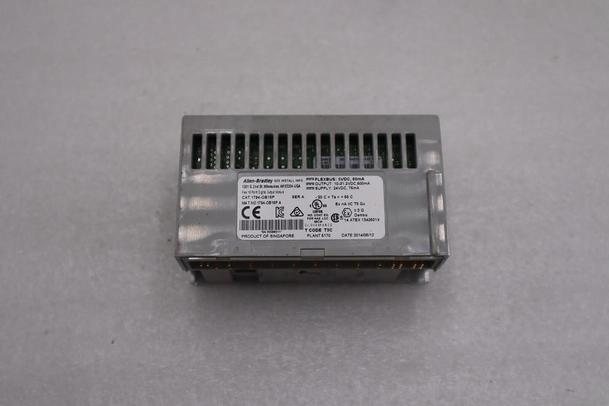 Used ALLEN BRADLEY 1794-OB16P SER A REV B01 SOURCE OUTPUT MODULE STOCK H136A