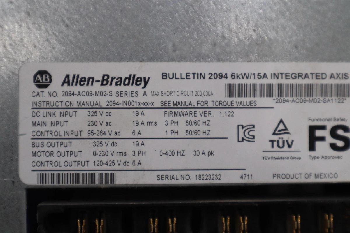 NEW Allen Bradley 2094-AC09-M02-S /A Kinetix 6000 Integrated Axis Module #SGF-15
