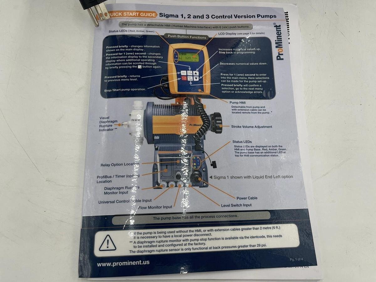 prominent s1cbh12035pvts070ud010s1en metering pump 11.1gph NEW stock 1262