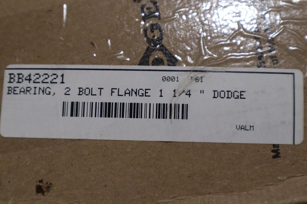 DODGE 058625 F2B-DL-104-NL 2-BOLT FLANGE BEARING 1-1/4" BORE STOCK B-1766
