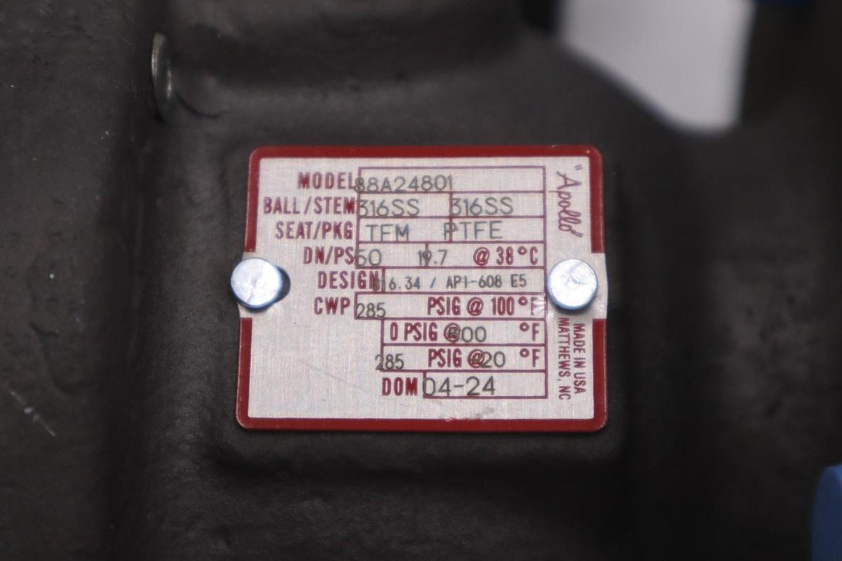 Used APOLLO WCB 88A24801 CARBON STEEL 2" FLANGED BALL VALUE - STOCK GF612