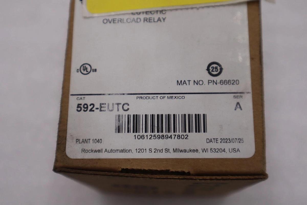 Used NEW OPEN BOX AB Allen-Bradley 592-EUTC Ser. A Eutectic Overload Relay STK 5720CC