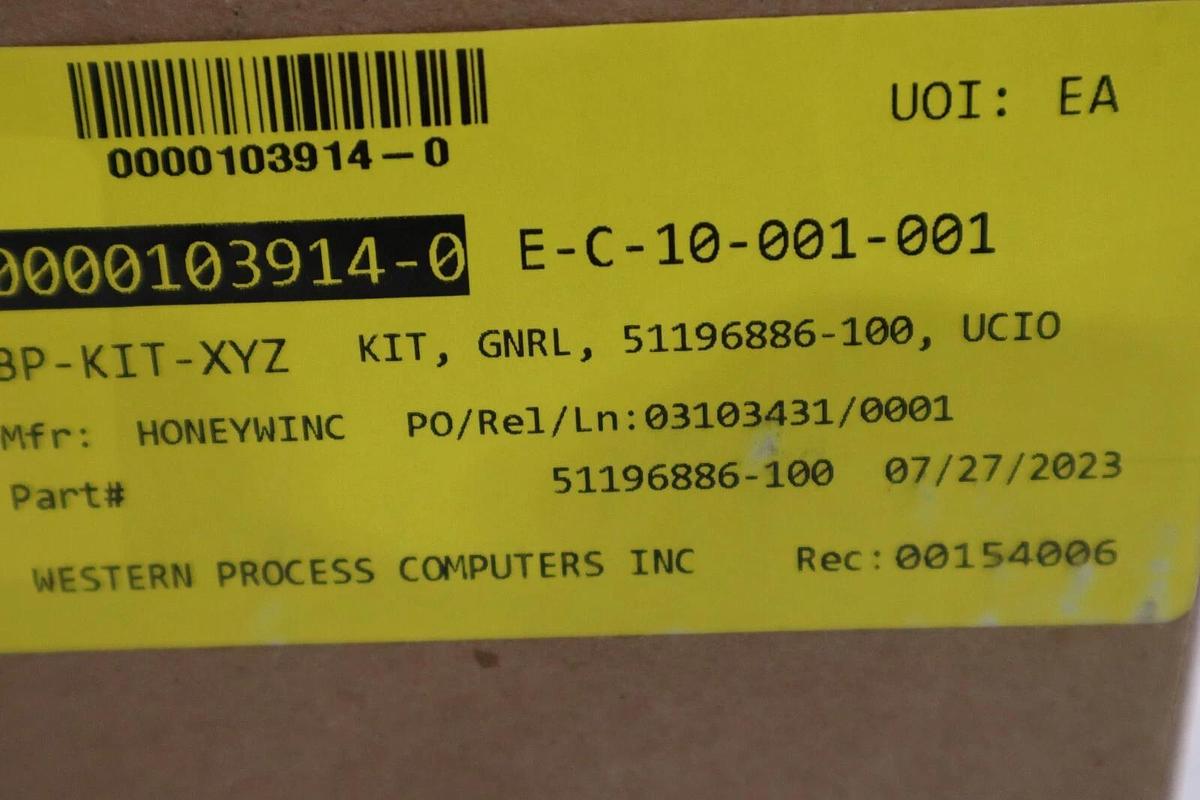 Used WESTERN PROCESS COMPUTERS, INC. HONEYWELL 51196886-100 UCIO KIT NEW IN BOX #G218