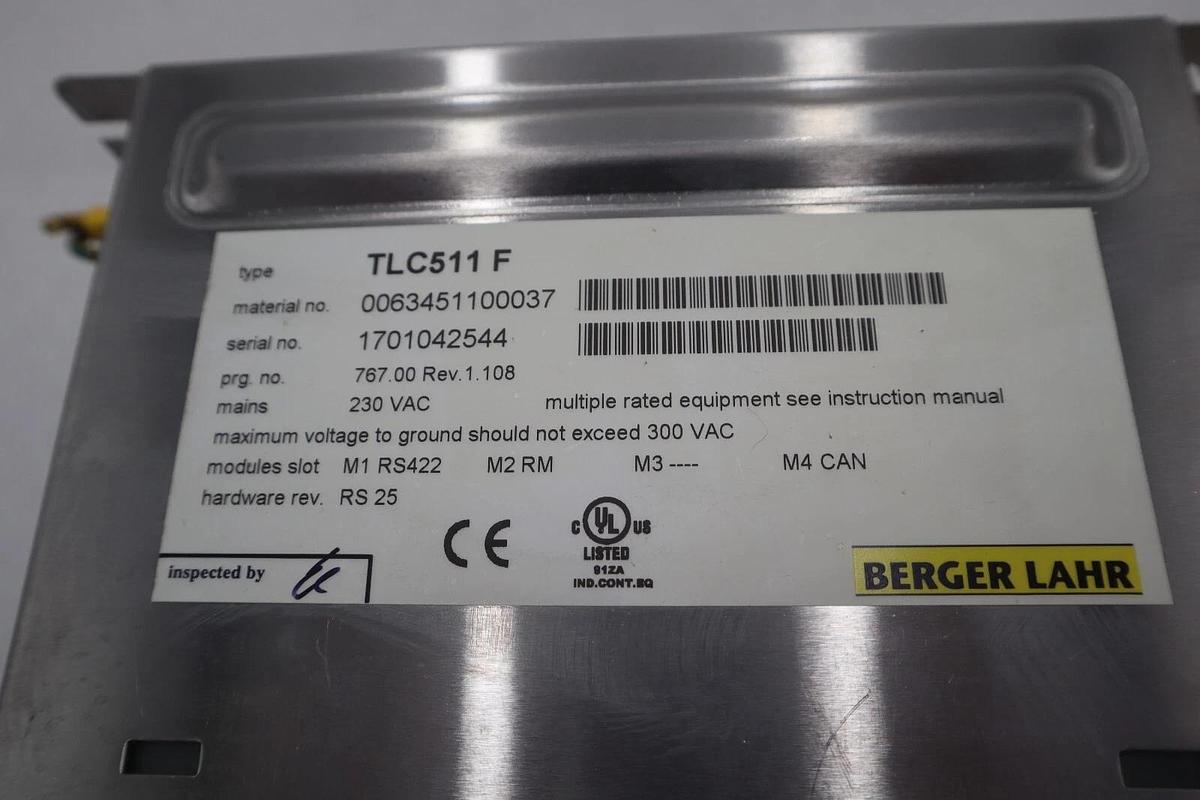 Used Bereger Lahr TLC511 F Servo Drive POSITIONING CONTROLLER 5 AMP STOCK B-723