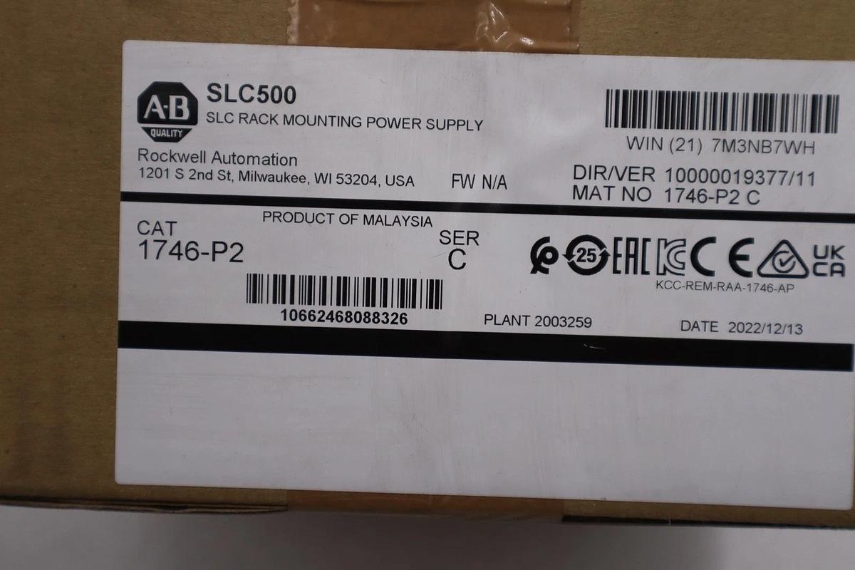 Used Sealed Allen Bradley 1746-P2 /C SLC 500 Rack Power Supply - STOCK GF56