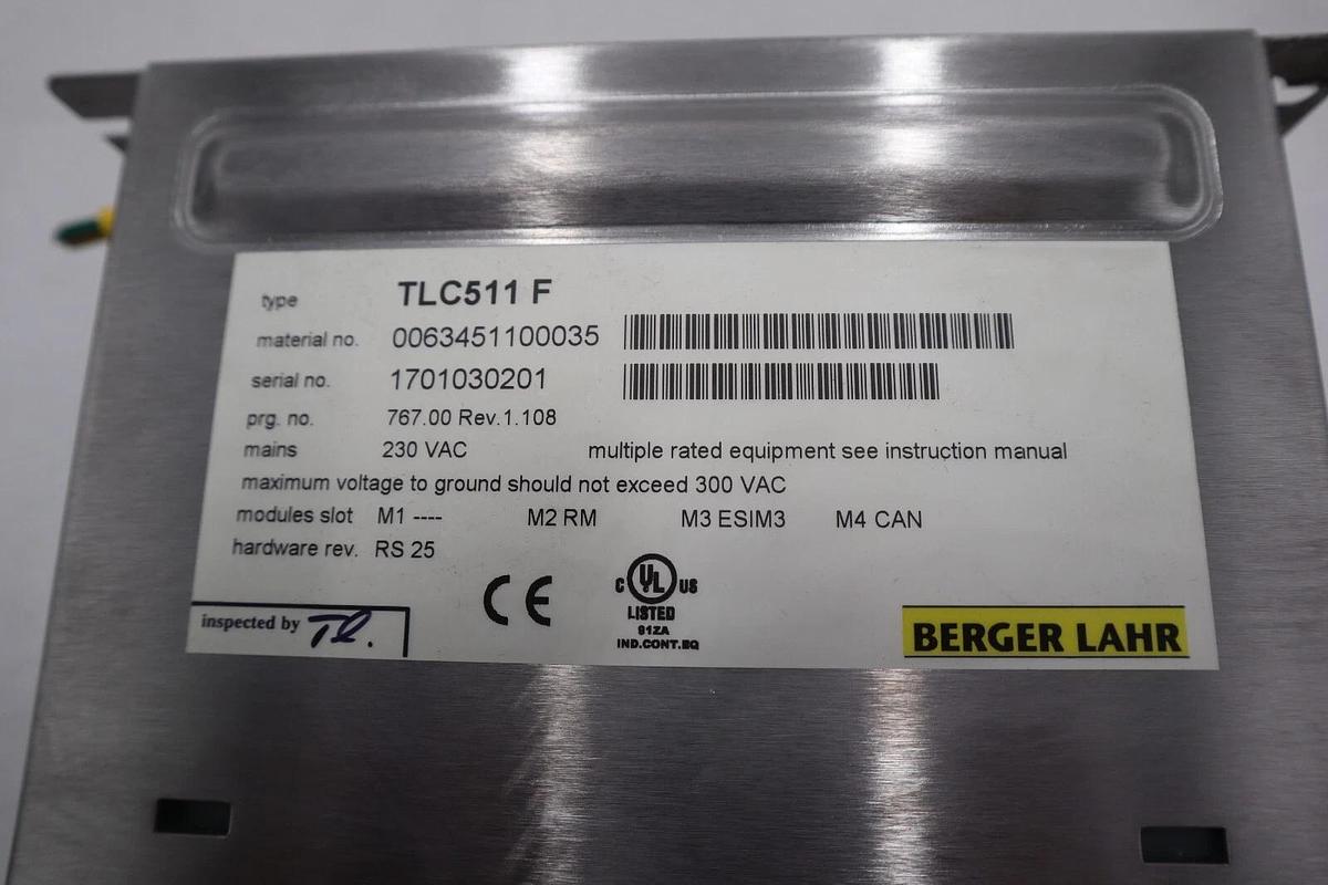 Used Bereger Lahr TLC511 F Servo Drive POSITIONING CONTROLLER 5 AMP STOCK B-720