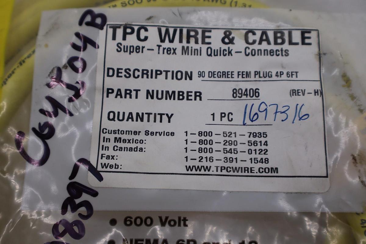NEW TPC WIRE & CABLE 89406 STOCK H394A