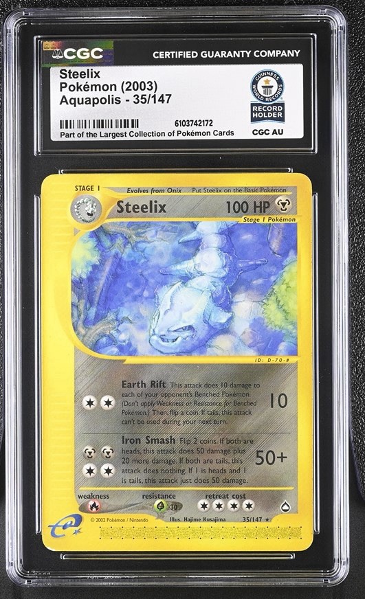 Used 2003 POKEMON AQUAPOLIS #35 STEELIX CGC WORLD RECORD SLAB 1/1