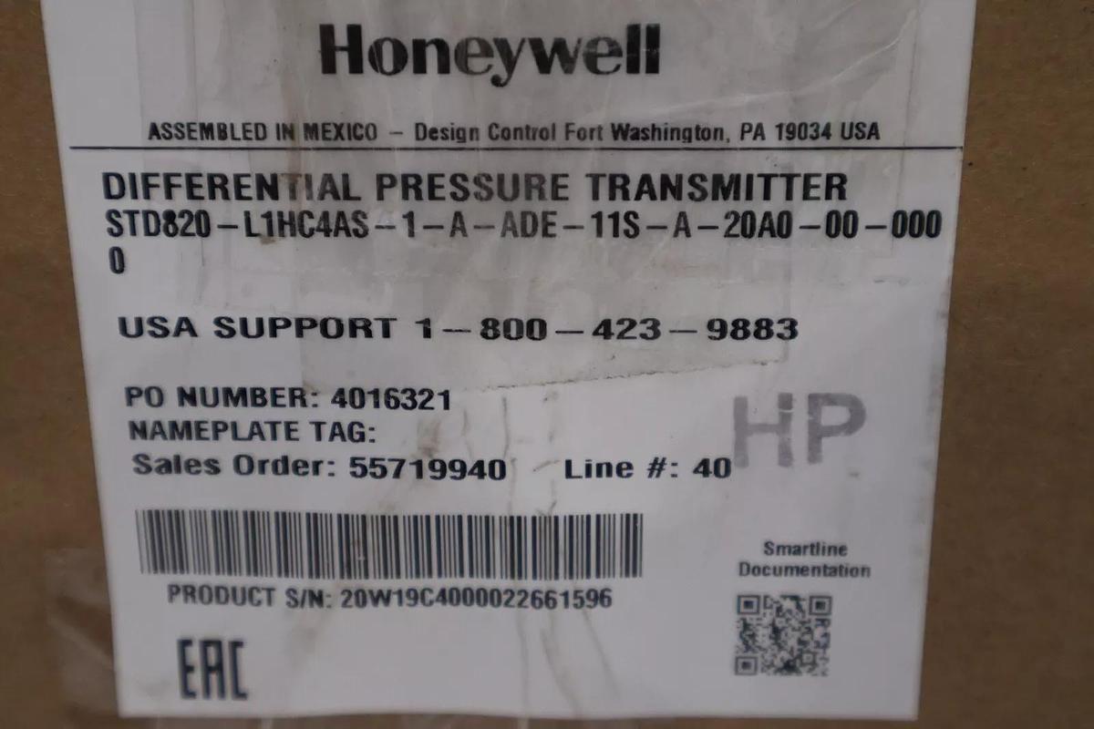 Used NEW Honeywell STD820-L1HC4AS-1-A-ADE-11S-A-20A0-00-0000 Transmitter STOCK 4591
