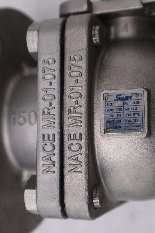 Used SHARPE 2" BALL VALVE, CF8M 316 STAINLESS STEEL NEW UNIT STOCK GF-2A
