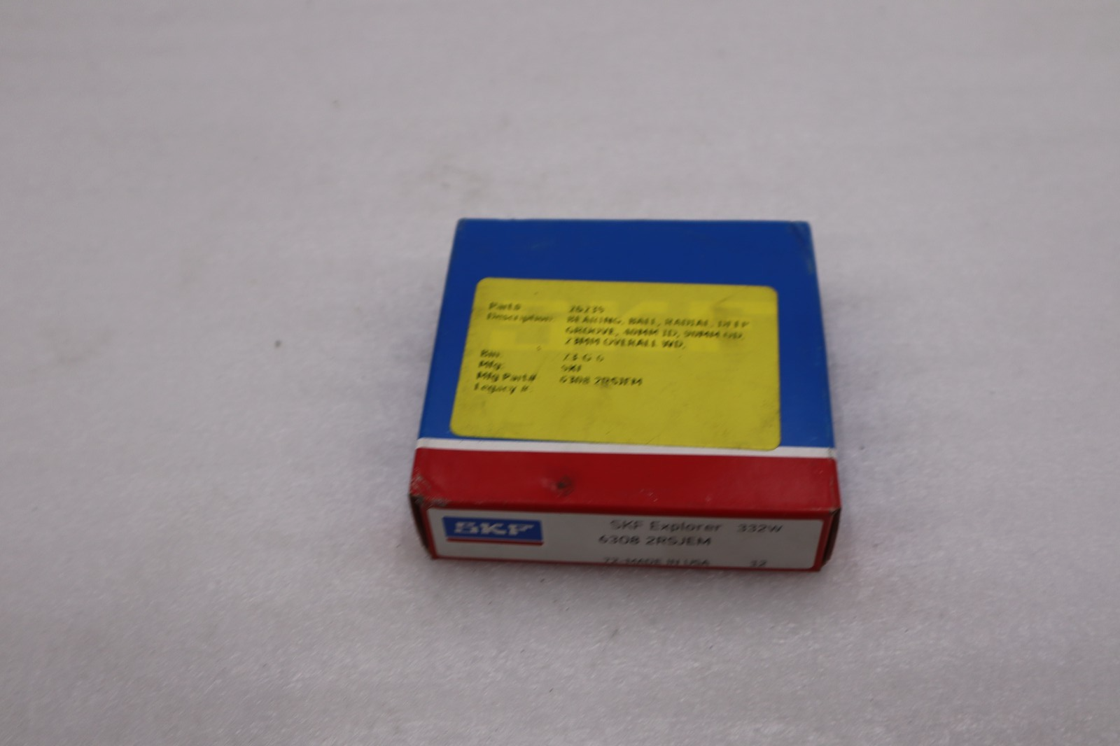 LOT OF 2 -- NEW SKF 6308 2RSJEM Deep Groove Radial Bearing STK L217CC