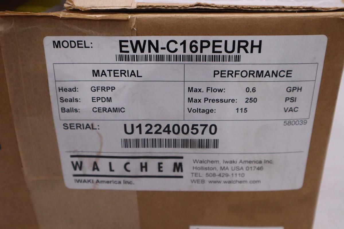 Iwaki Electronic Metering Pump EWN-C16PEURH 0.6 GPH 250PSI - NEW IN BOX - GF1117