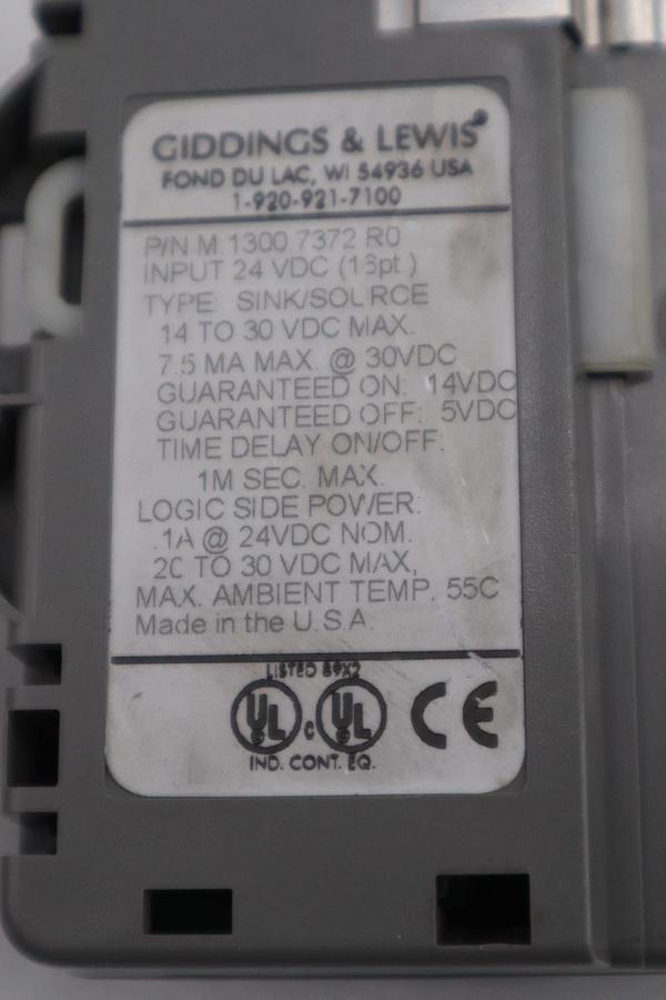 Used Giddings & Lewis Input Module M.1300.7372 R0 24VDC Sink/Source STOCK H1628A