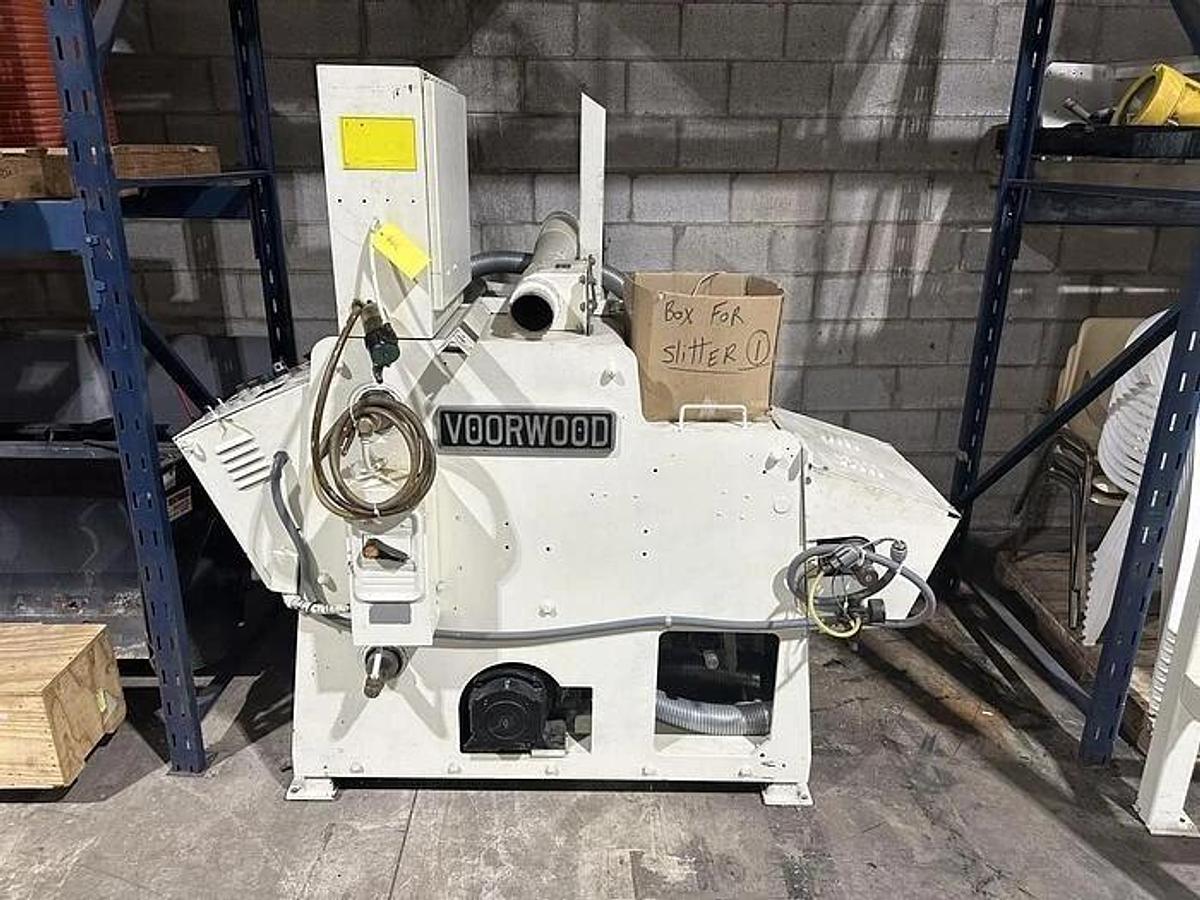 Used 30” VOORWOOD DUPLEX MODEL 30-24 SLITTER REWINDER WITH TRIM BLOWER