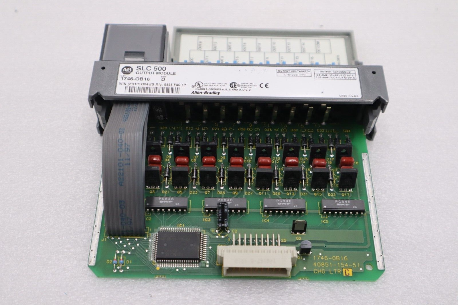 Used Allen Bradley 1746-OB16 Ser. D SLC 500 16-Point DC Output Module STOCK K-104-D
