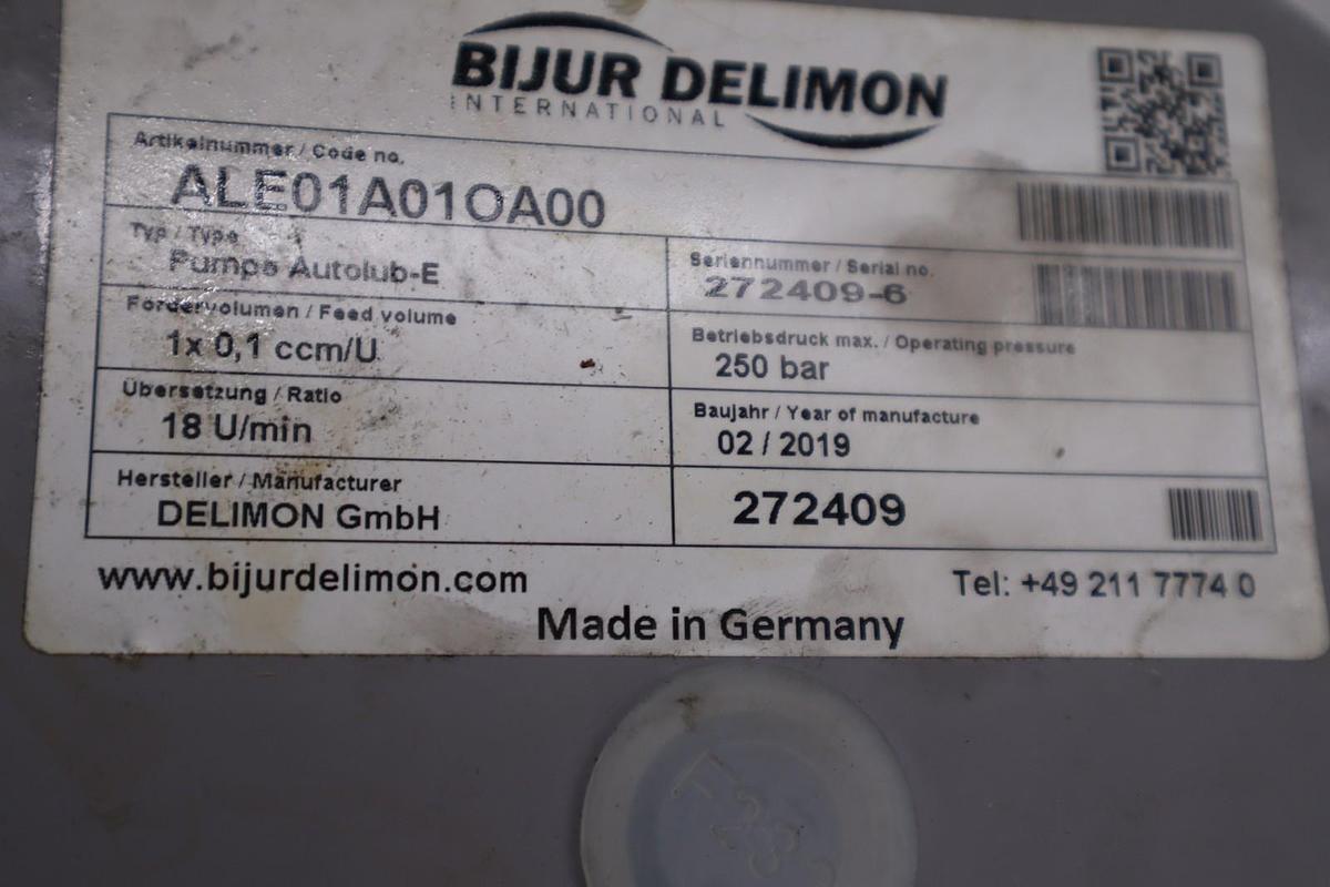 NEW BIJUR DELIMON ALE01A01OA00 LUB AUTOLUBE 24VDC 2L 1EL .1CC STOCK H1843