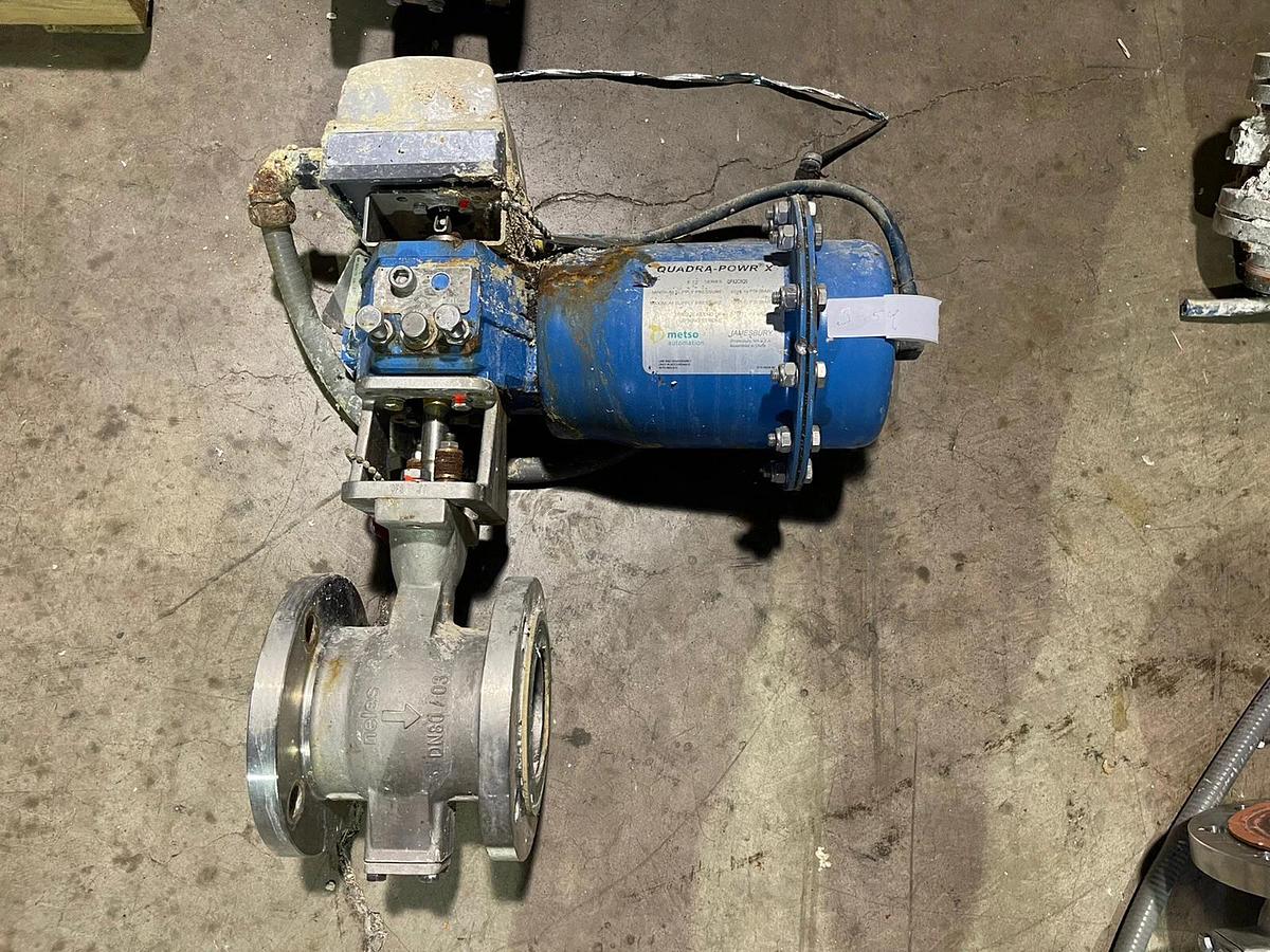 Used 3.5" JAMESBURY QUADRA-POWR X METSO QPX2C/K20 100PSI V-BALL VALVE NELES S-54 W-26