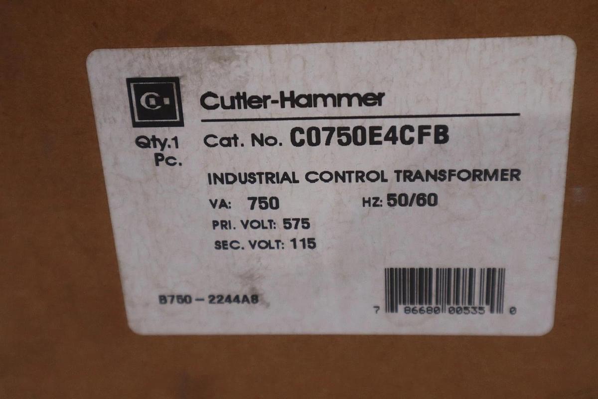 NEW OPEN BOX Cutler Hammer C0750E4CFB Industrial Control Transformer STK GF556