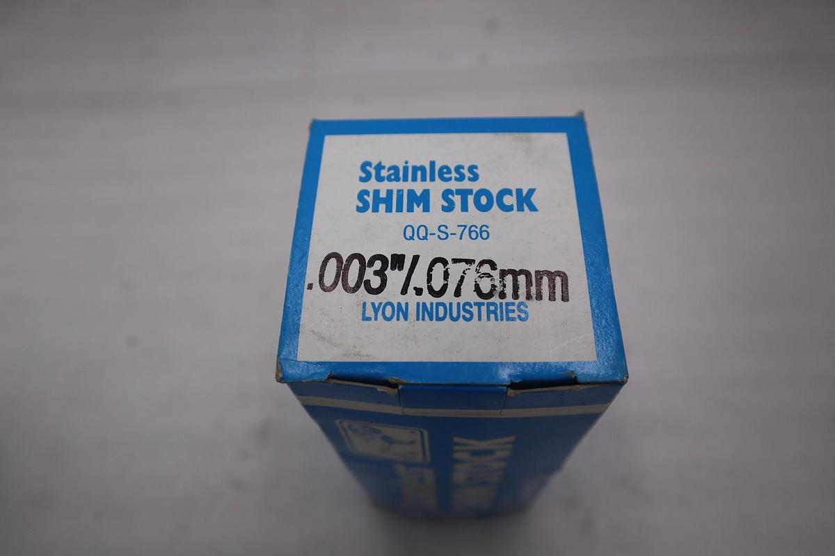 LOT OF 2 - LYON Industries QQ-S-766 Stainless Steel Shim - STOCK 874B