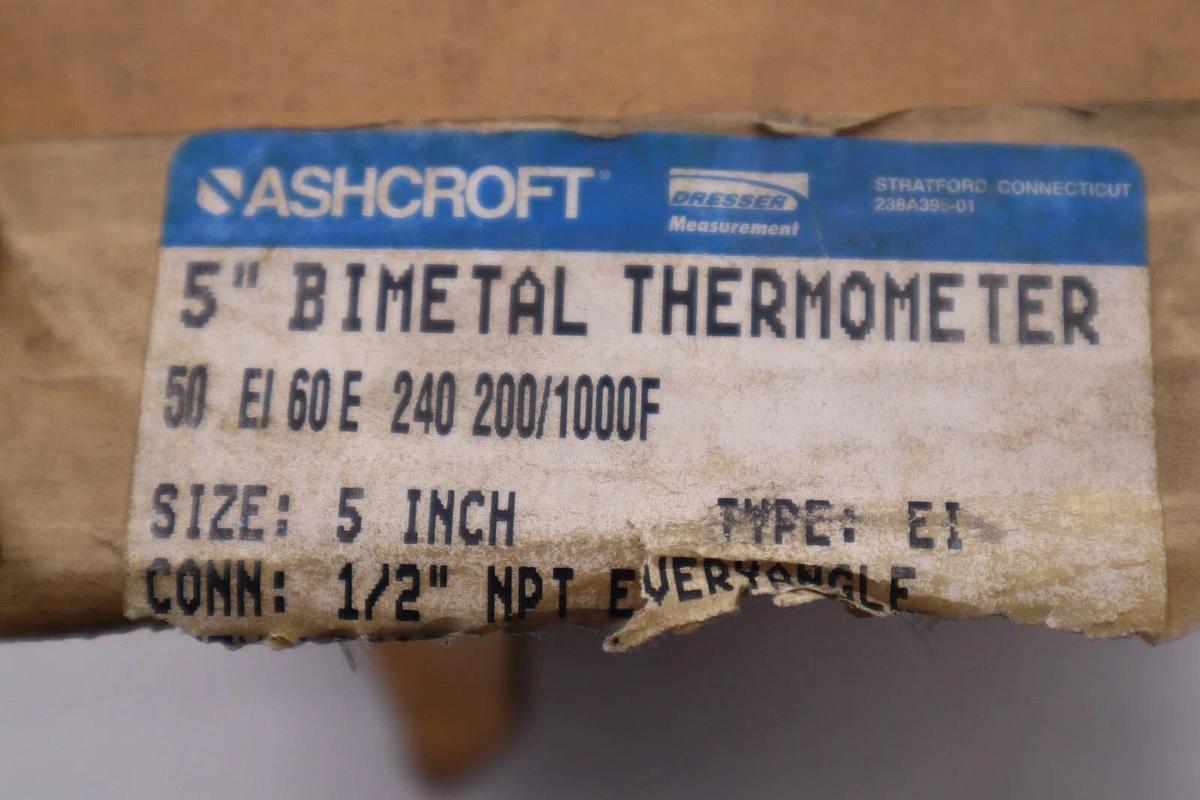 ASHCROFT 5'' BIMETAL THERMOMETER 50 EI60E #2352