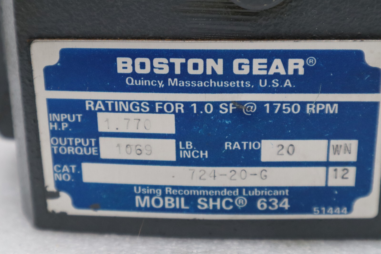 Used NEW ALTRA INDUSTRIAL MOTION 724-20-G/ 72420G WORM SPEED REDUCER STOCK 3021A
