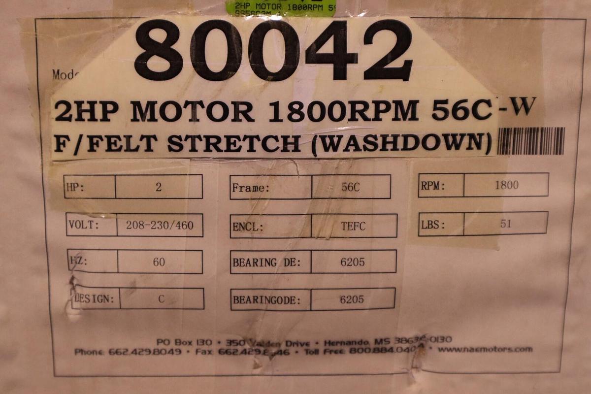 NORTH AMERICAN ELECTRIC F56C2M-4 MOTOR 3450RPM 2HP 60HZ RPM 1750 STOCK S-294