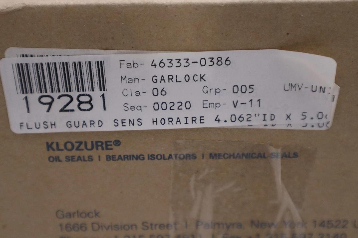 Used NEW GARLOCK 46333-0386 FLUSH-GARD SEAL - STOCK GF1009