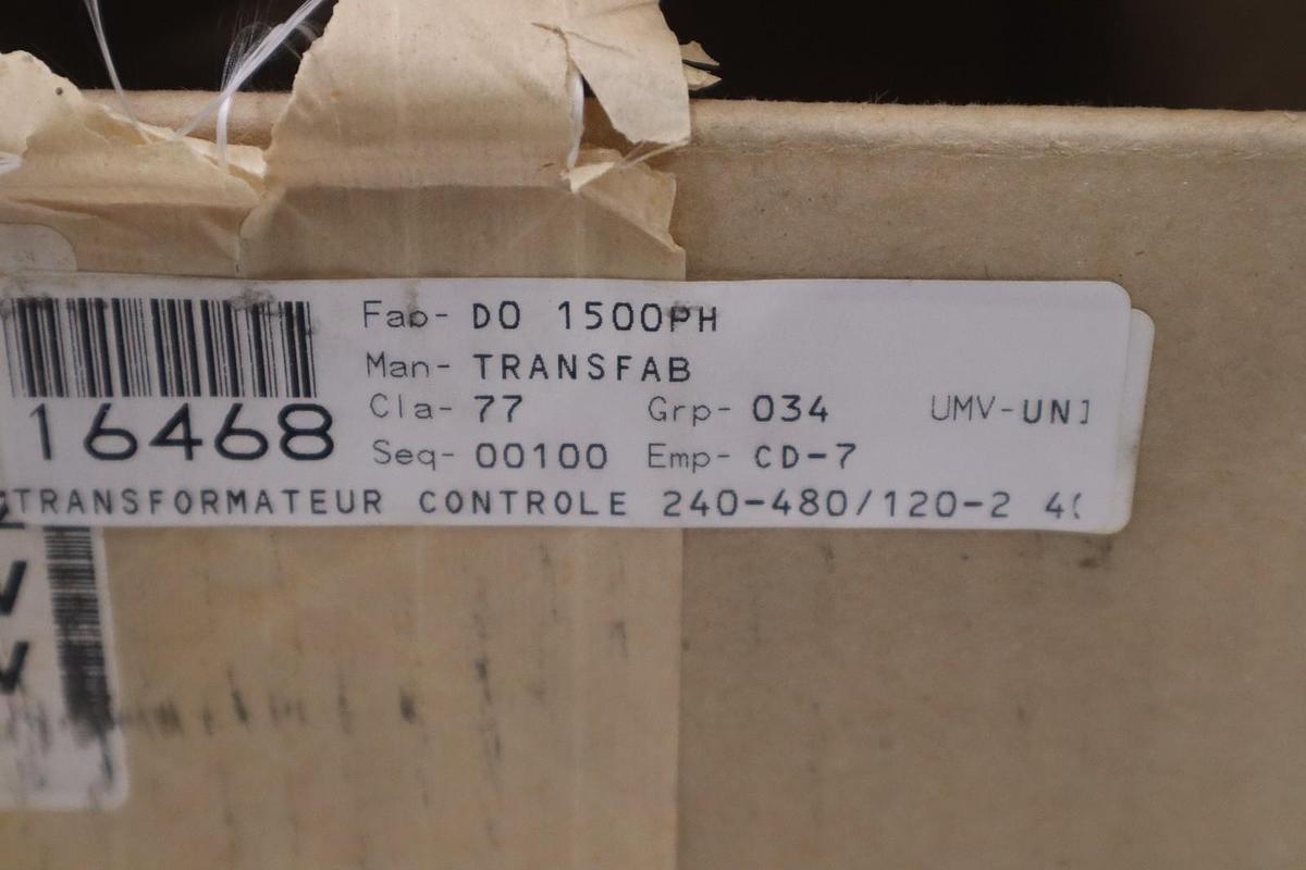 TRANSFAB TMS DO 1500PH/ DO1500PH CONTROL TRANSFORMER - STOCK SGF122