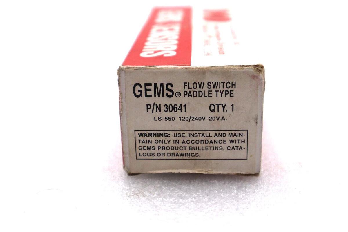 Used GEMS SENSORS 30641 LS-550 FLOW SWITCH PADDLE TYPE 120/240V-20V.A #K-1868