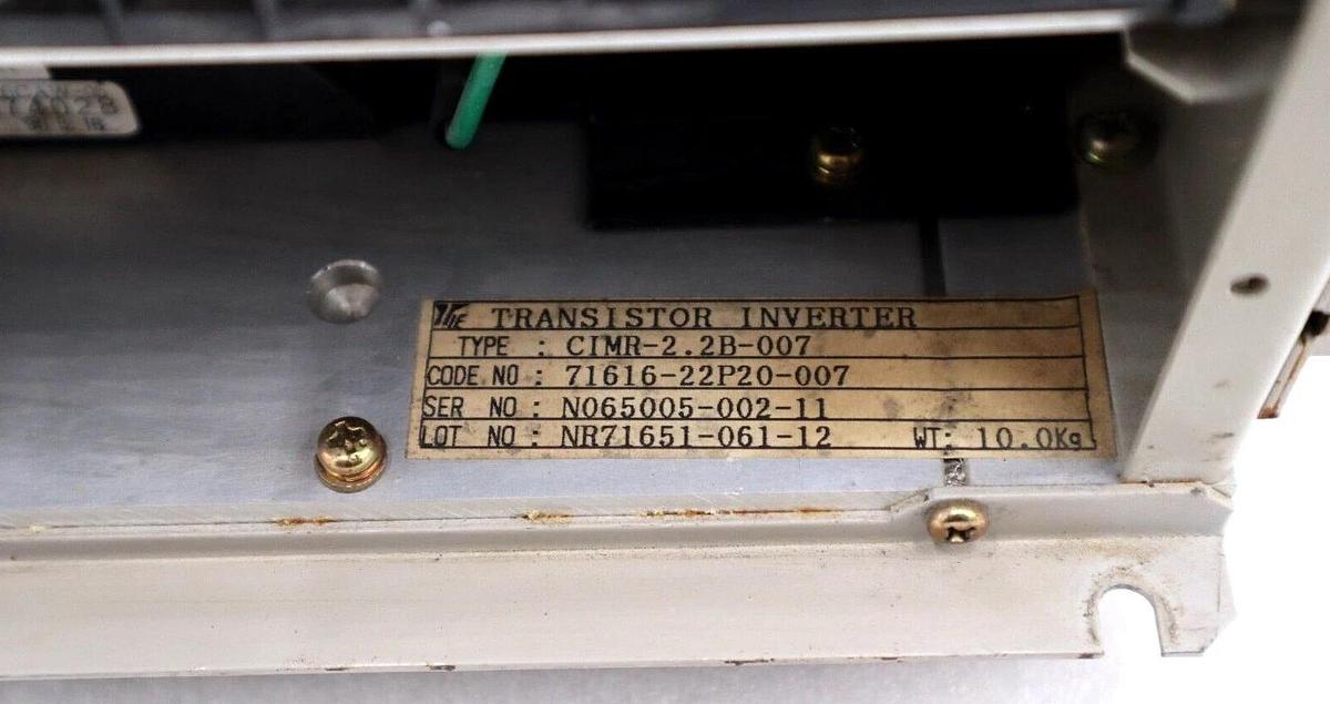 Used YASKAWA TRAVERSE INVERTER CIMR-2.2B 200V SERIES 3PH DIGITAL OPERATOR STOCK #1695