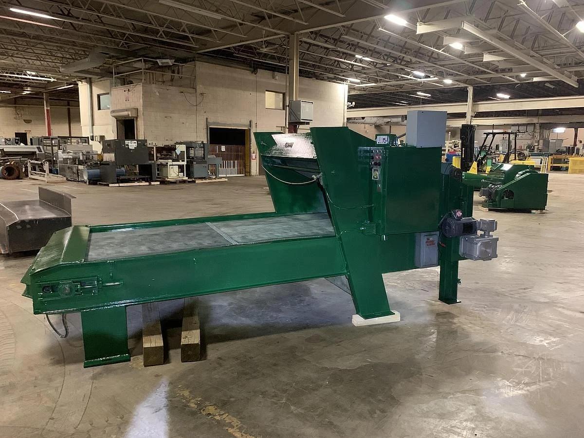 Used 60" WIDE MAREN PINCH BELT CONVEYOR SHREDDER 50 HP BOX FLATTENING SHREDDER