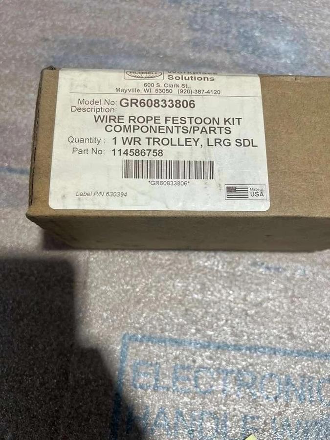 Used NEW HUBBELL WIRE ROPE FESTOON TOW CLAMP KIT GR60833806 STK K756CC