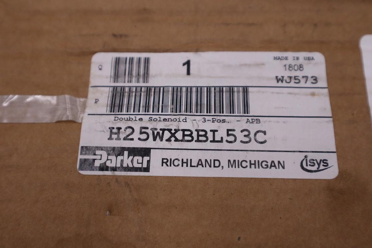 Used NEW OPEN BOX Parker H25WXBBL53C Double Solenoid Valve STOCK CC216