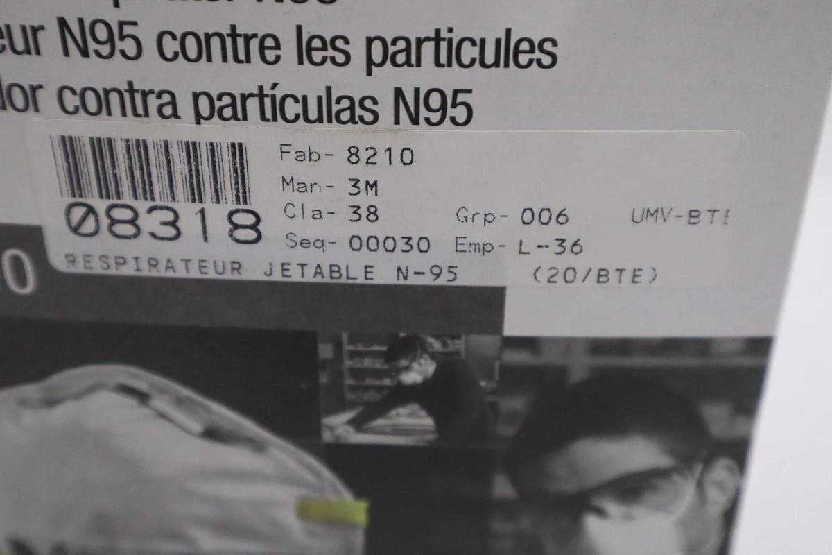 Used LOT OF 4 - Expired 3M 8210 N95 Particulate Respirator Face Mask - STOCK SGF103