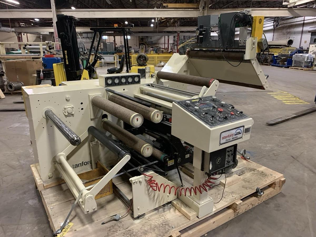 Used 32" WIDE STANFORD MAN ROLAND MODEL 152 FW DOCTOR REWINDER 30" REWIND CAPACITY