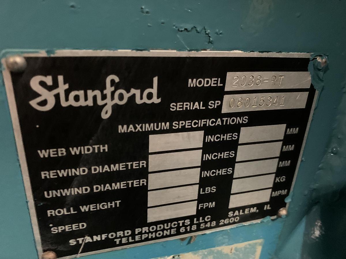 Used 62" STANFORD DUPLEX SLITTER REWINDER MODEL 2038-RT